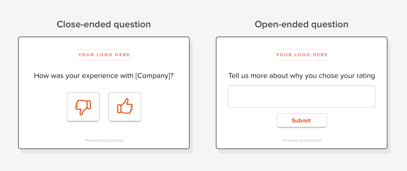 Survey design close vs open ended questions