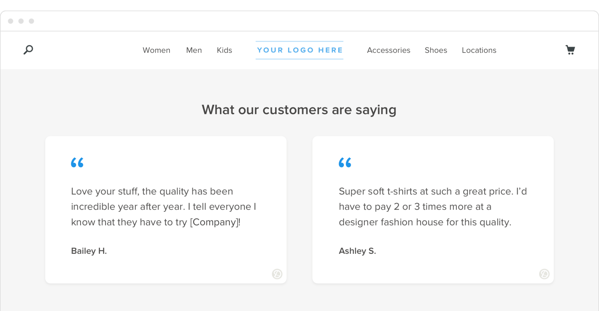 Customer testimonial on web