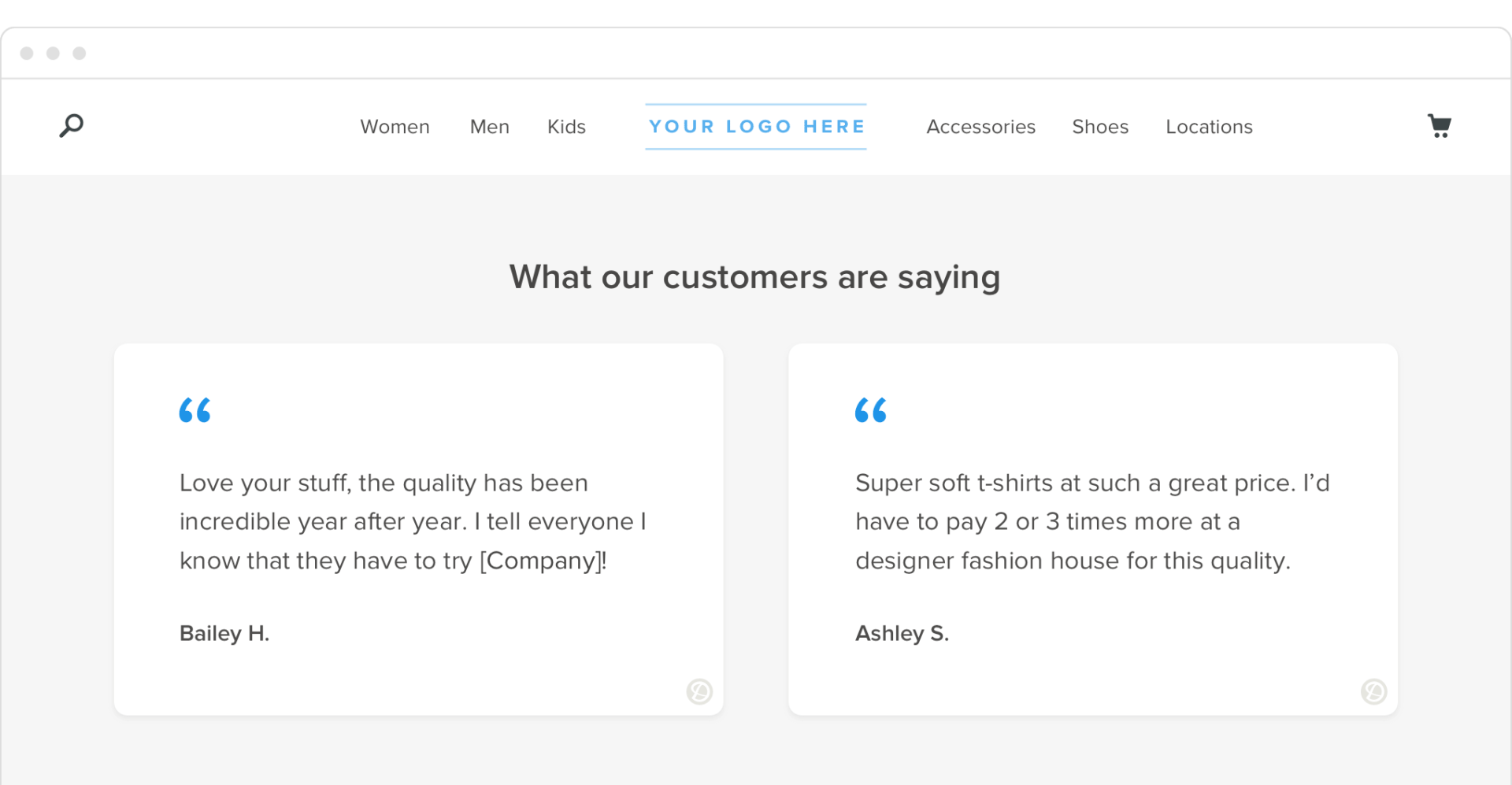 Testimonios de clientes en la web