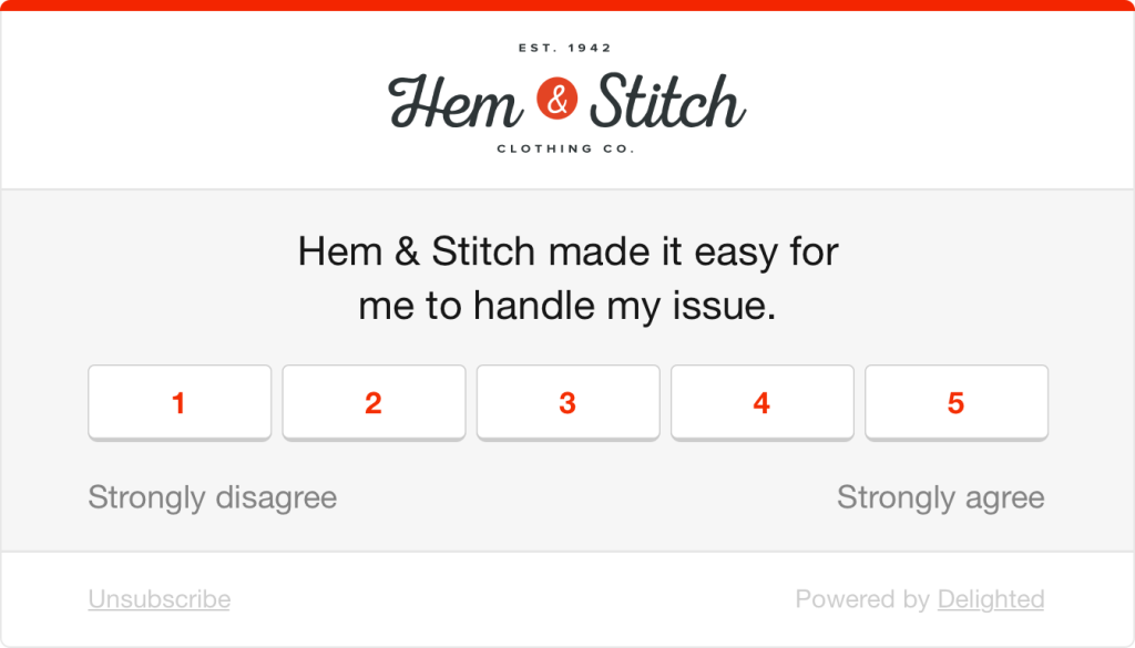 Customer effort score survey example