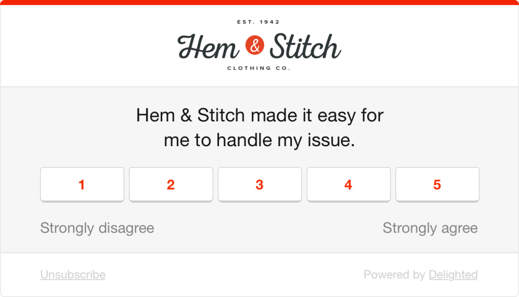 Customer Effort survey question example