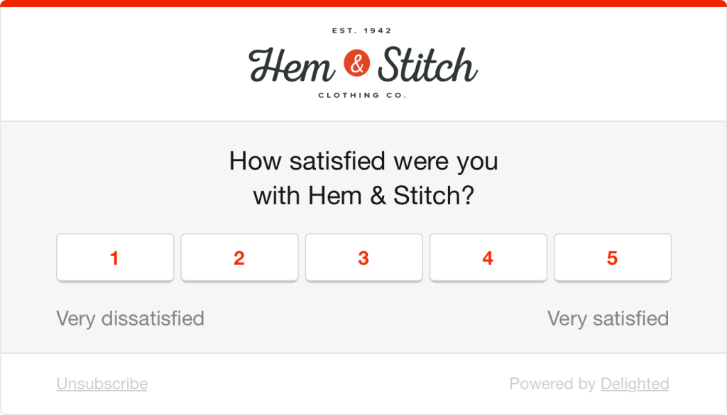 Customer satisfaction survey example