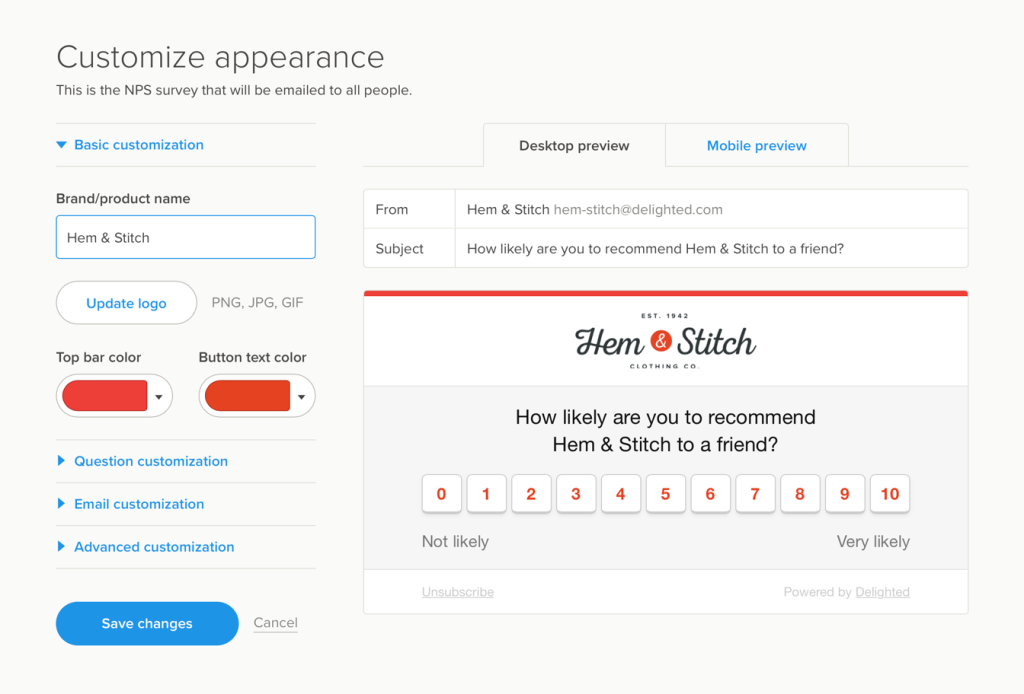 Customizable survey templates make short work of getting insightful customer feedback