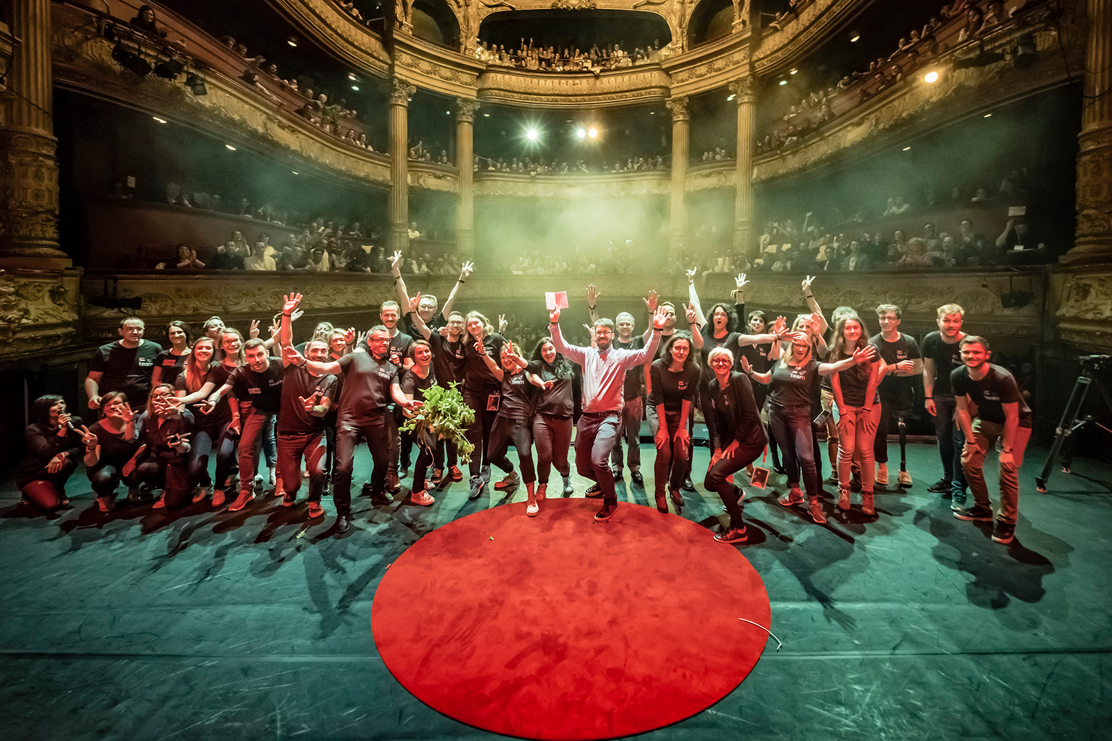 Tedx group photo in theater