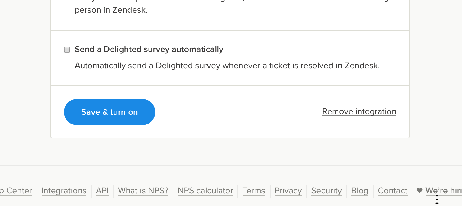 Zendesk NPS survey close the loop