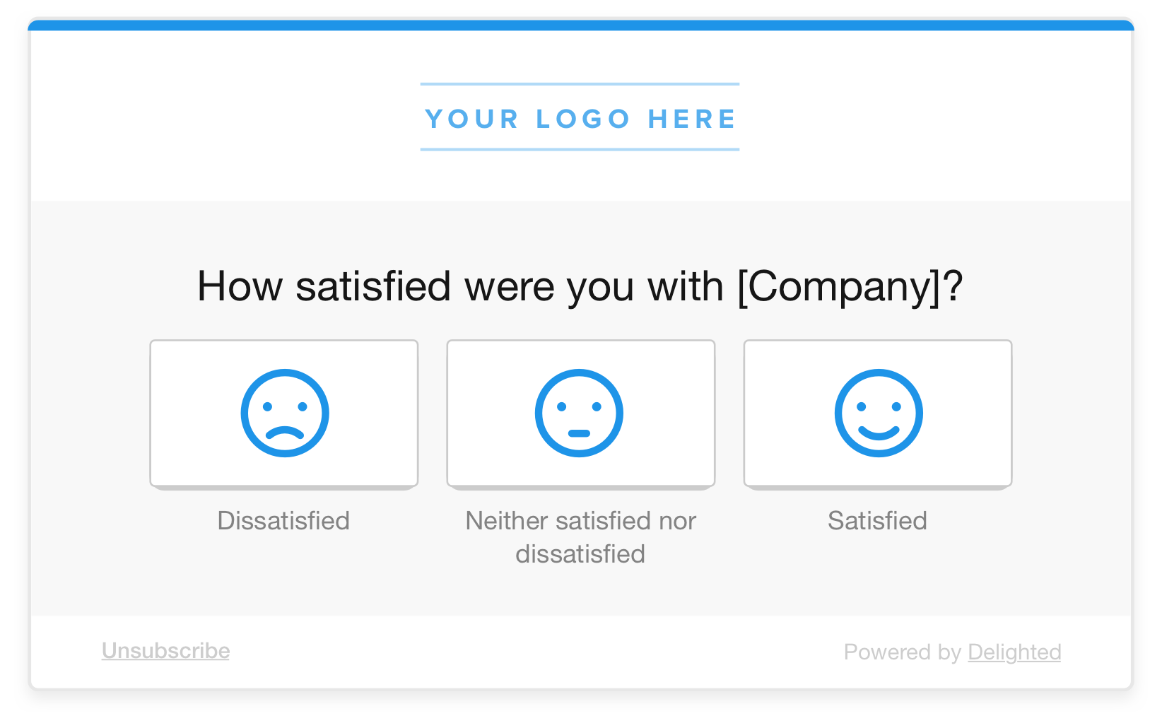 Encuesta de 3 puntos de smileys csat