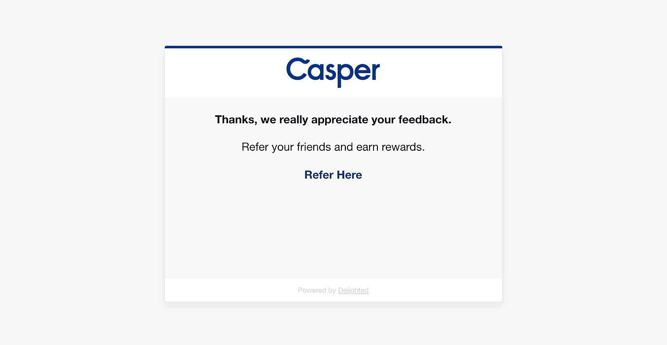 Link zur Umfrage des Empfehlungsprogramms für Casper