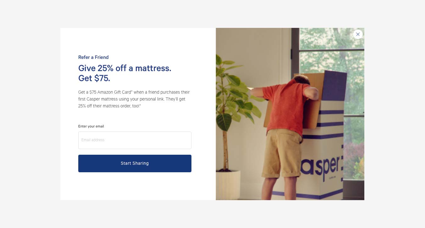 referral incentive example casper