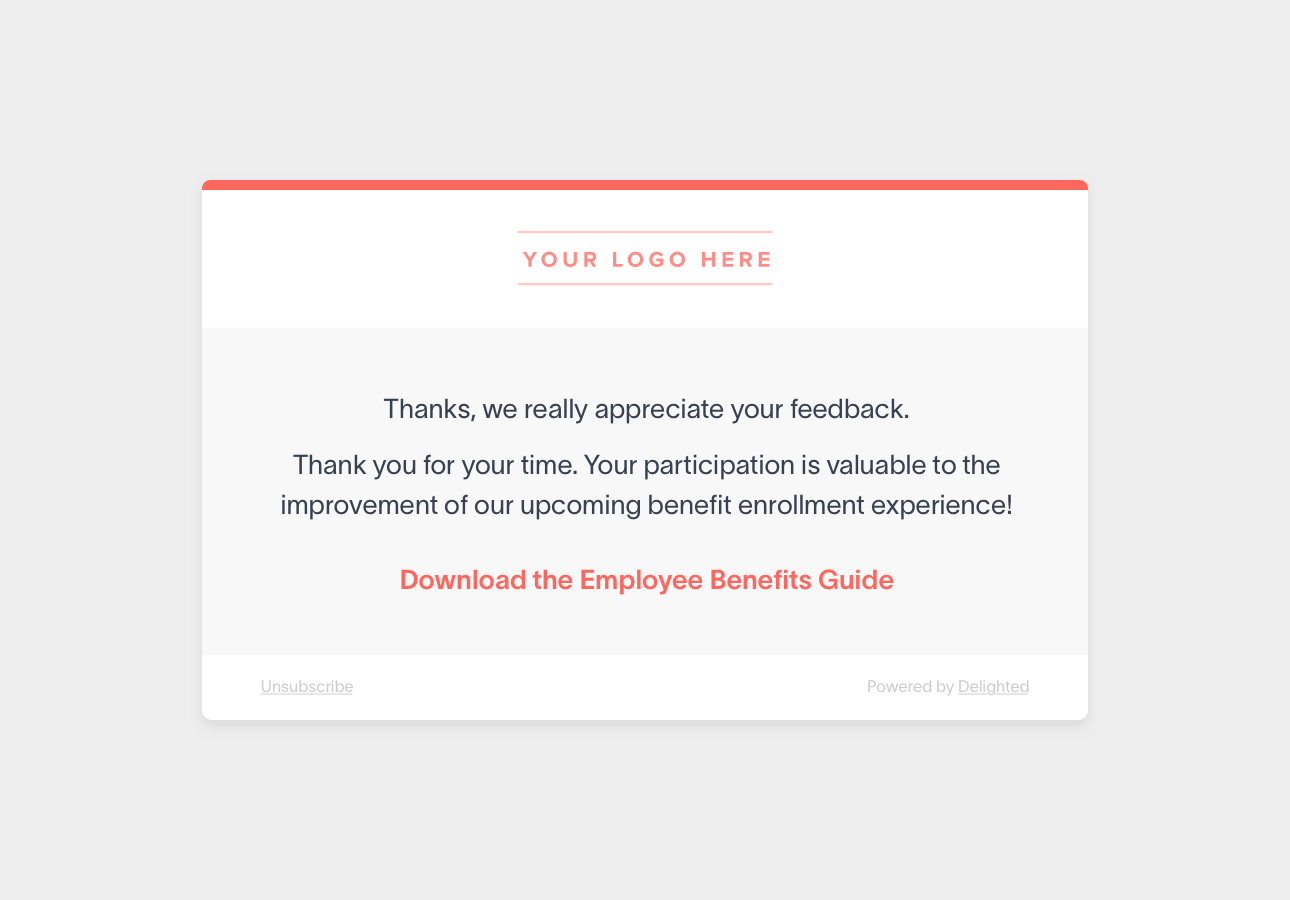 employee net promoter score survey thank you message