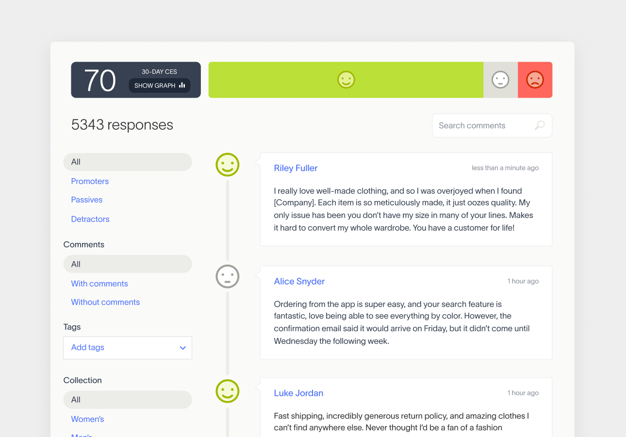 customer effort score software dashboard